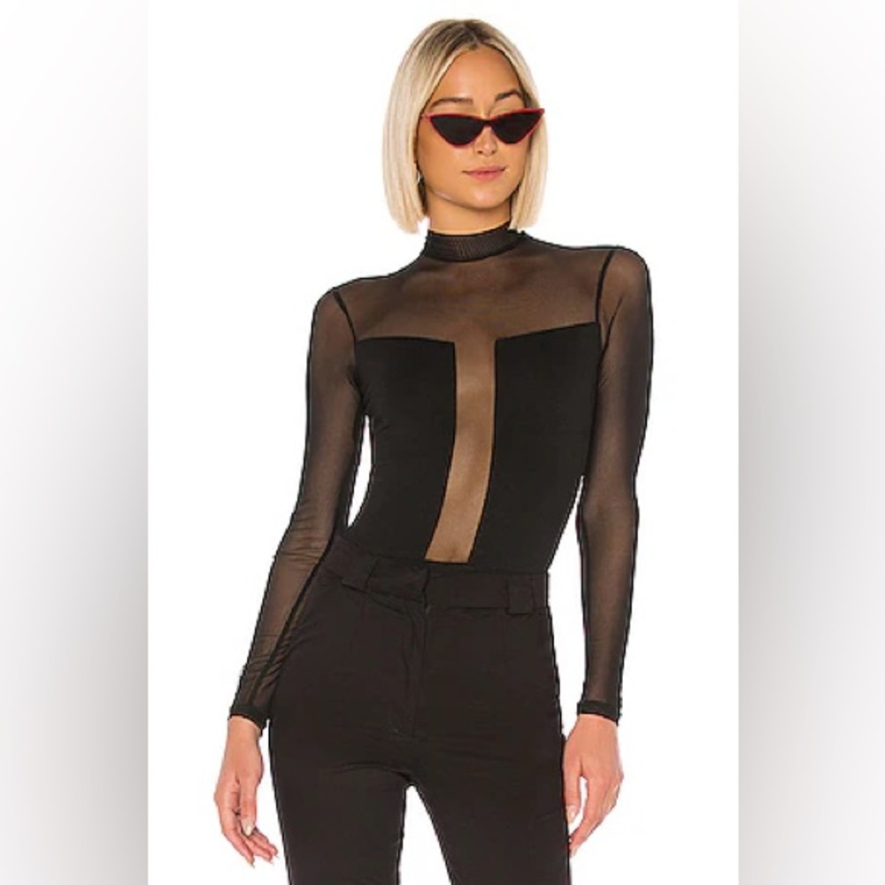 Sheer black bodysuit, Superdown brand, size small, worn once